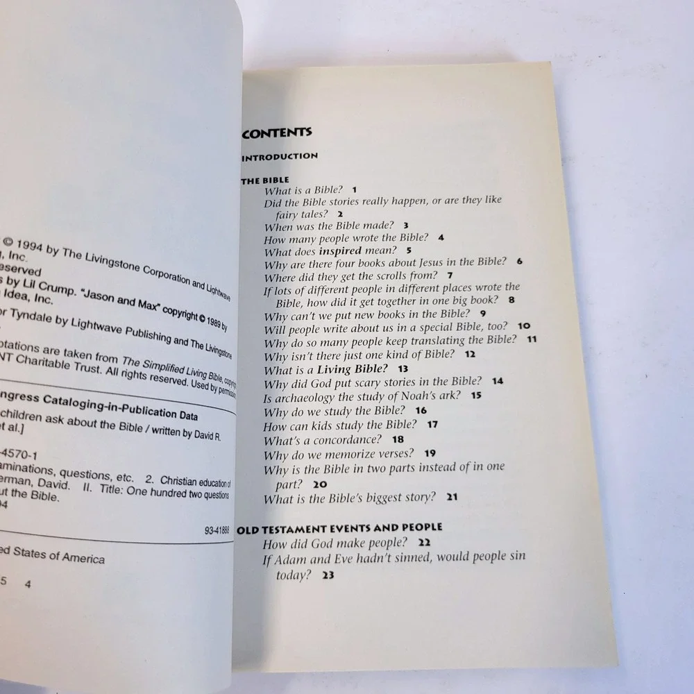 Tyndale 102 Questions Children Ask about the Bible Illustrated Paperback Book